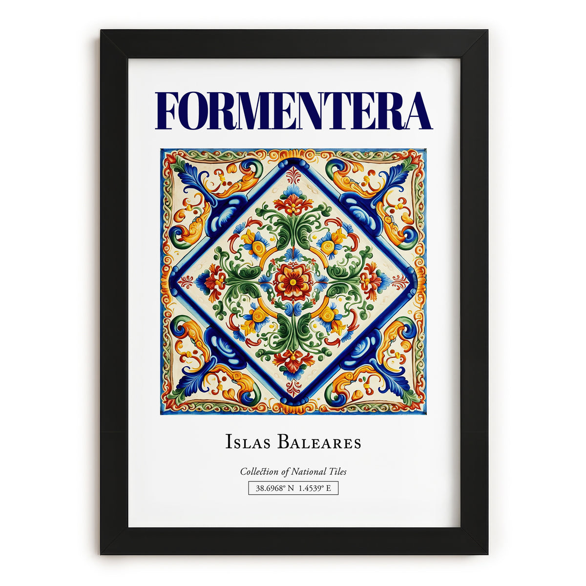 Formentera, Spain – Architectural Travel Art, in sleek black frame