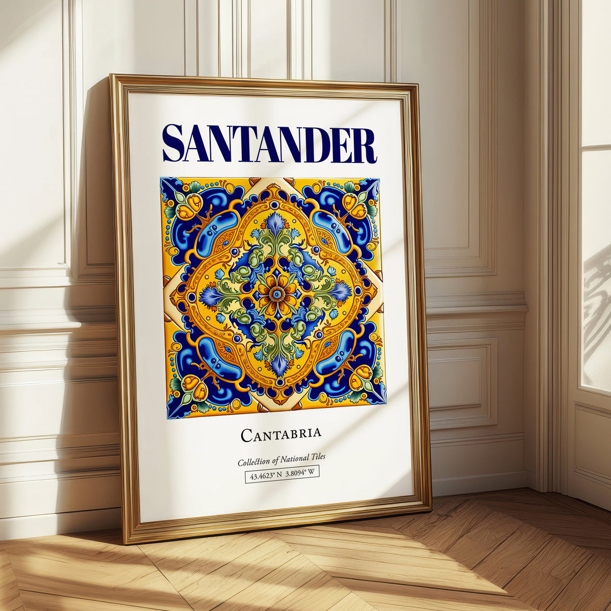 Santander, Spain – Minimalist Travel Print, styled in a charming Paris street view