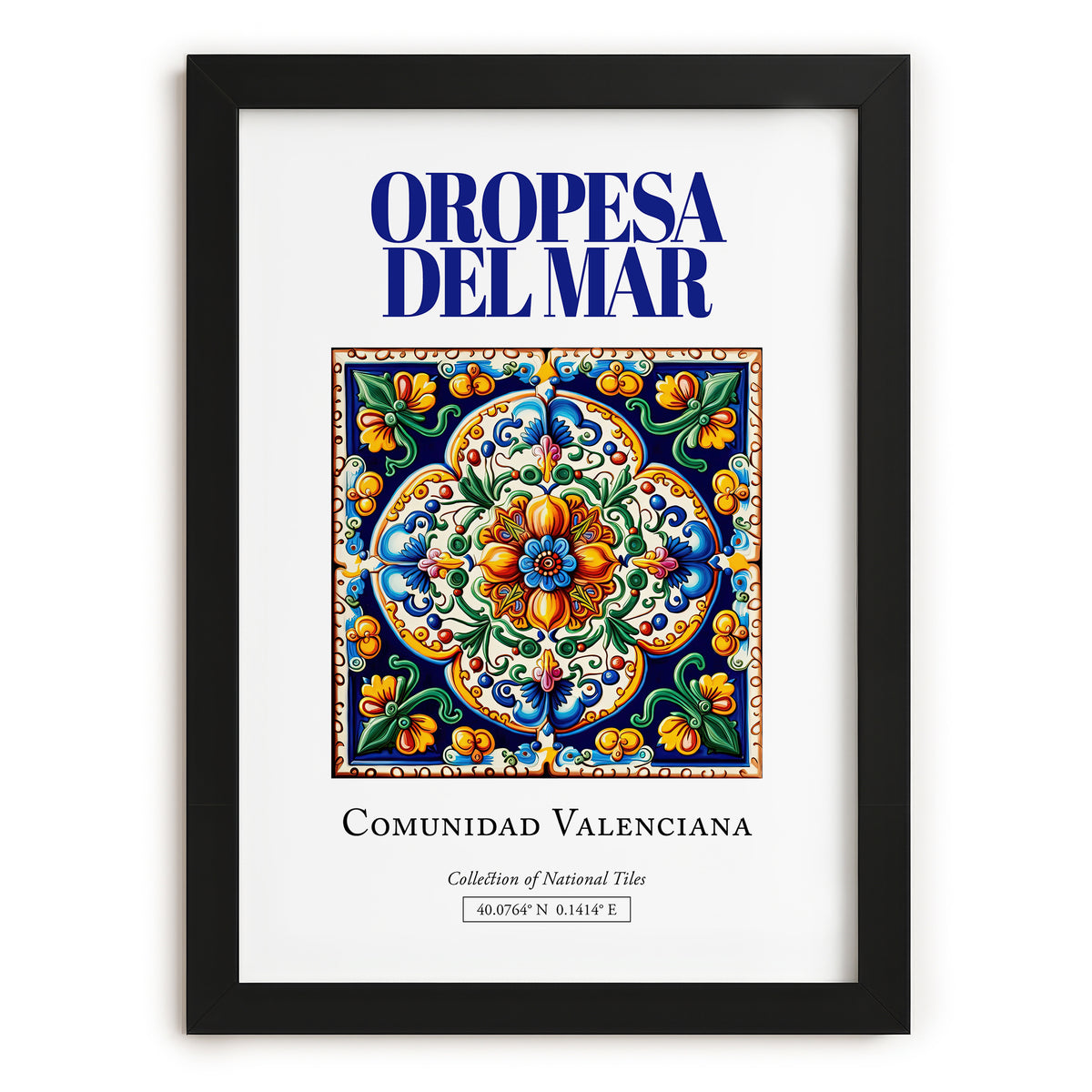 Oropesa del Mar, Spain – Country Culture Poster, in sleek black frame
