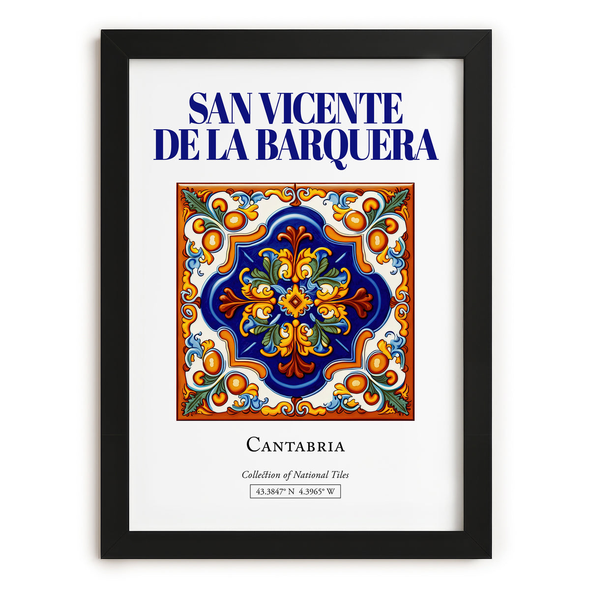 San Vicente de la Barquera, Spain – Travel Print, in sleek black frame
