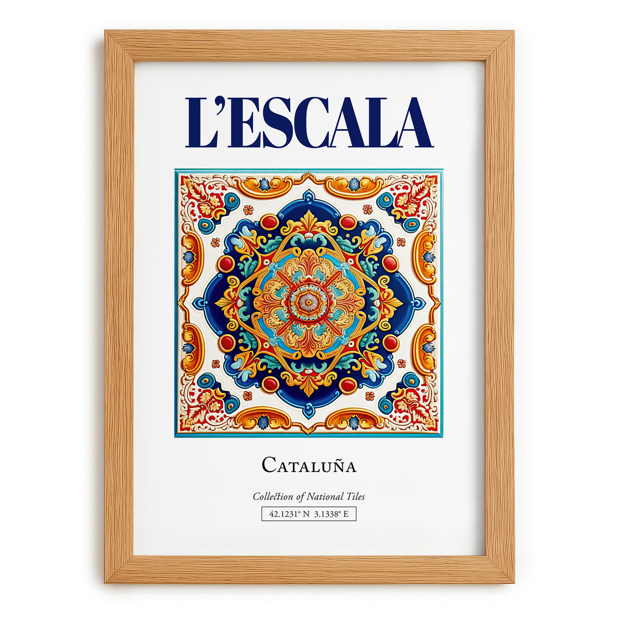 L'Escala, Spain – Travel Print, set in oak frame