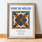 Port de Sóller, Spain – Travel Poster, in wooden frame leaning on the floor