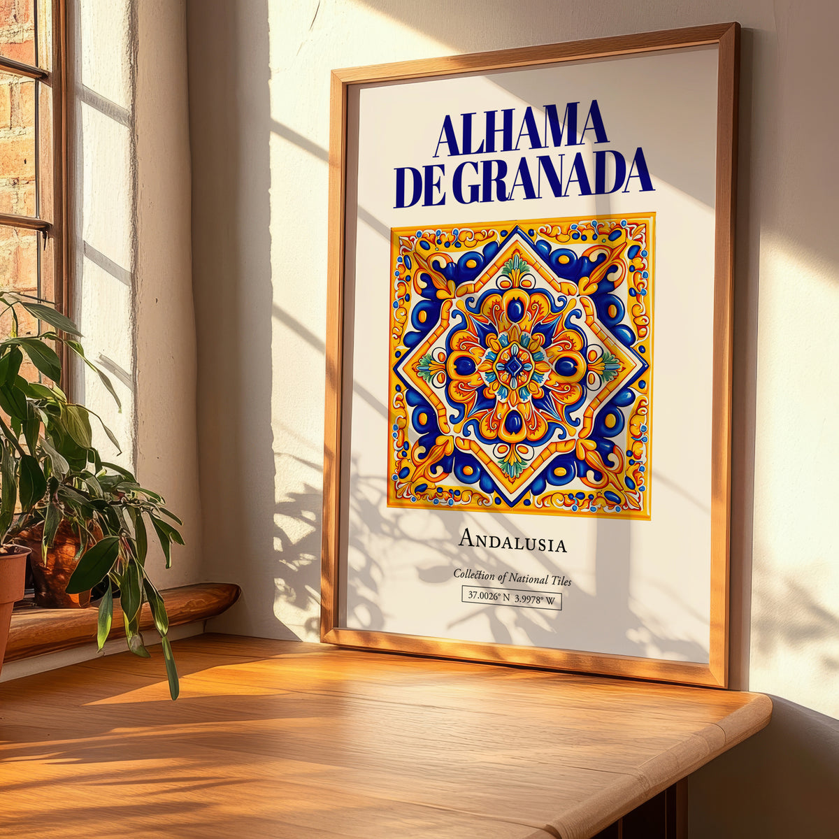 Alhama de Granada, Spain – Retro Travel Poster, clean layout with no caption