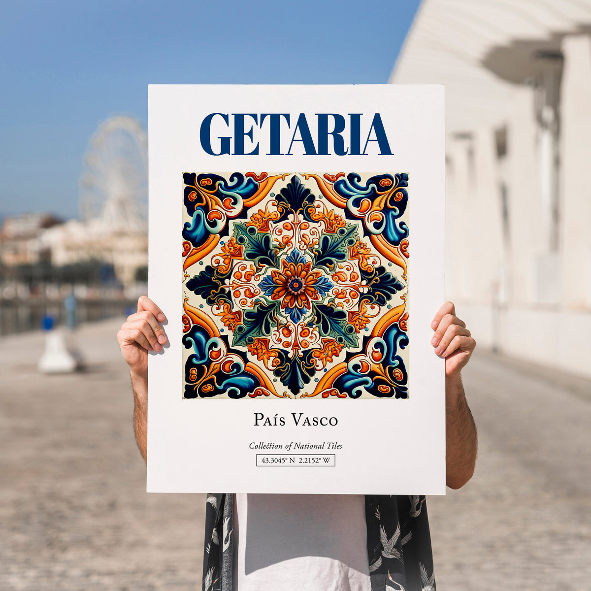 Getaria, Spain – Travel Wall Art, no-text version framed in wood