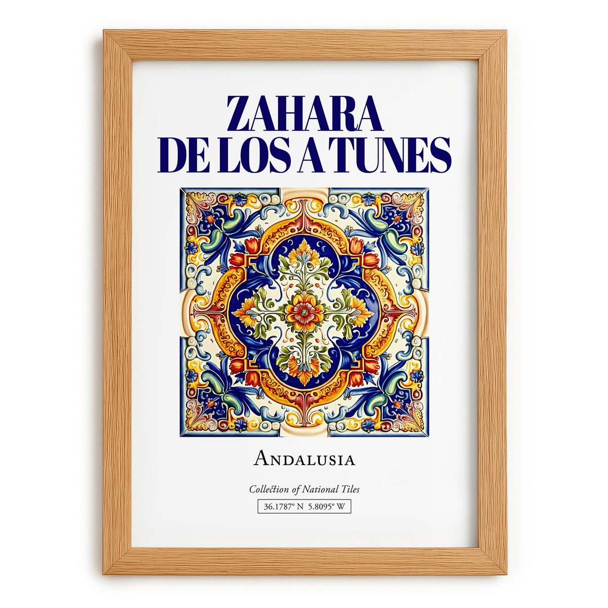 Zahara de los Atunes, Spain – Cultural Heritage Wall Art, set in oak frame
