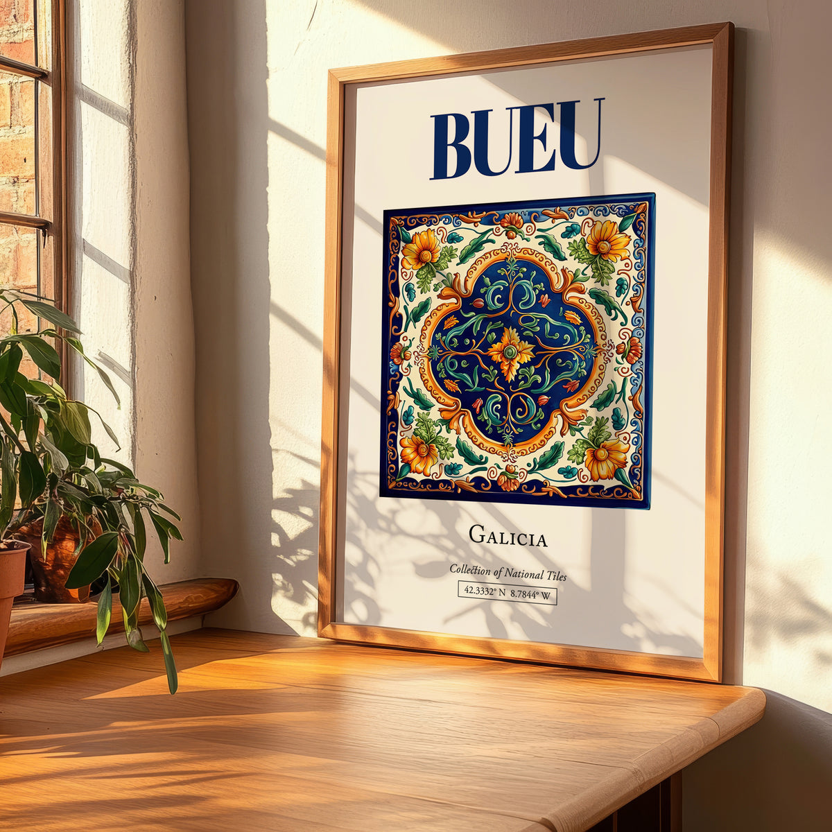 Bueu, Spain – Travel Poster, clean layout with no caption