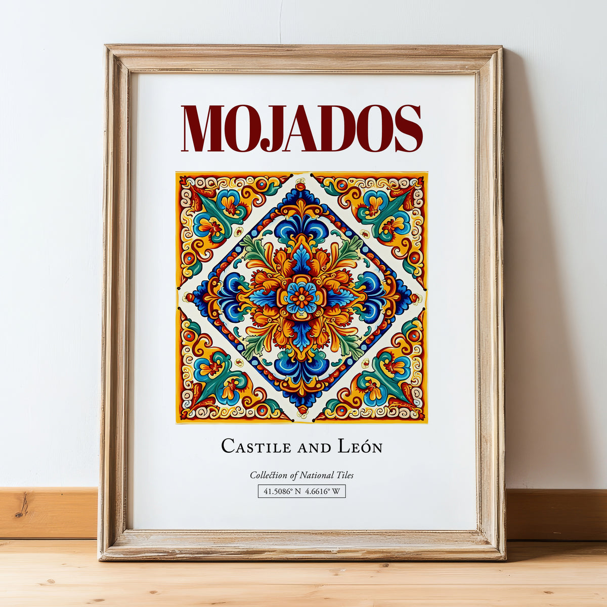 Mojados, Spain – Travel Print, in wooden frame leaning on the floor