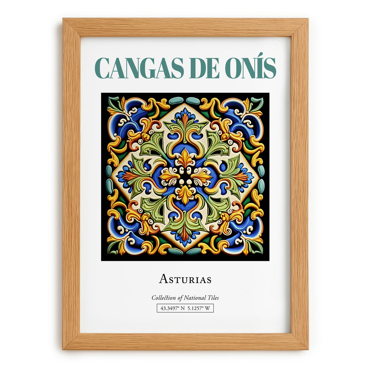 Cangas de Onís, Spain – National Pride Wall Decor, set in oak frame