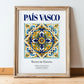 País Vasco, Spain – Travel Poster, in wooden frame leaning on the floor