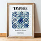 Tampere, Finland – Travel Wall Decor, in wooden frame leaning on the floor