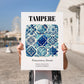 Tampere, Finland – Travel Wall Decor, no-text version framed in wood