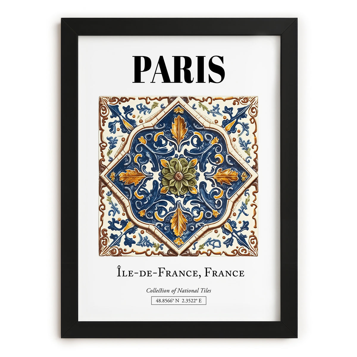 Paris, France – Travel Poster, in sleek black frame