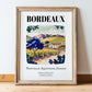 Bordeaux, France – Travel Print, in wooden frame leaning on the floor