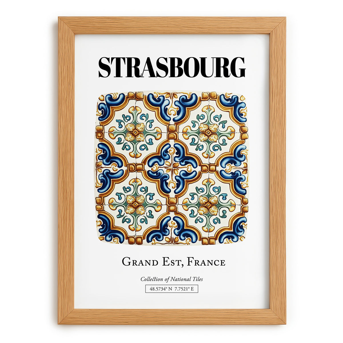 Strasbourg, France – Global Cities Wall Print, set in oak frame