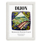 Dijon, France – Travel Poster, placed in minimal white frame