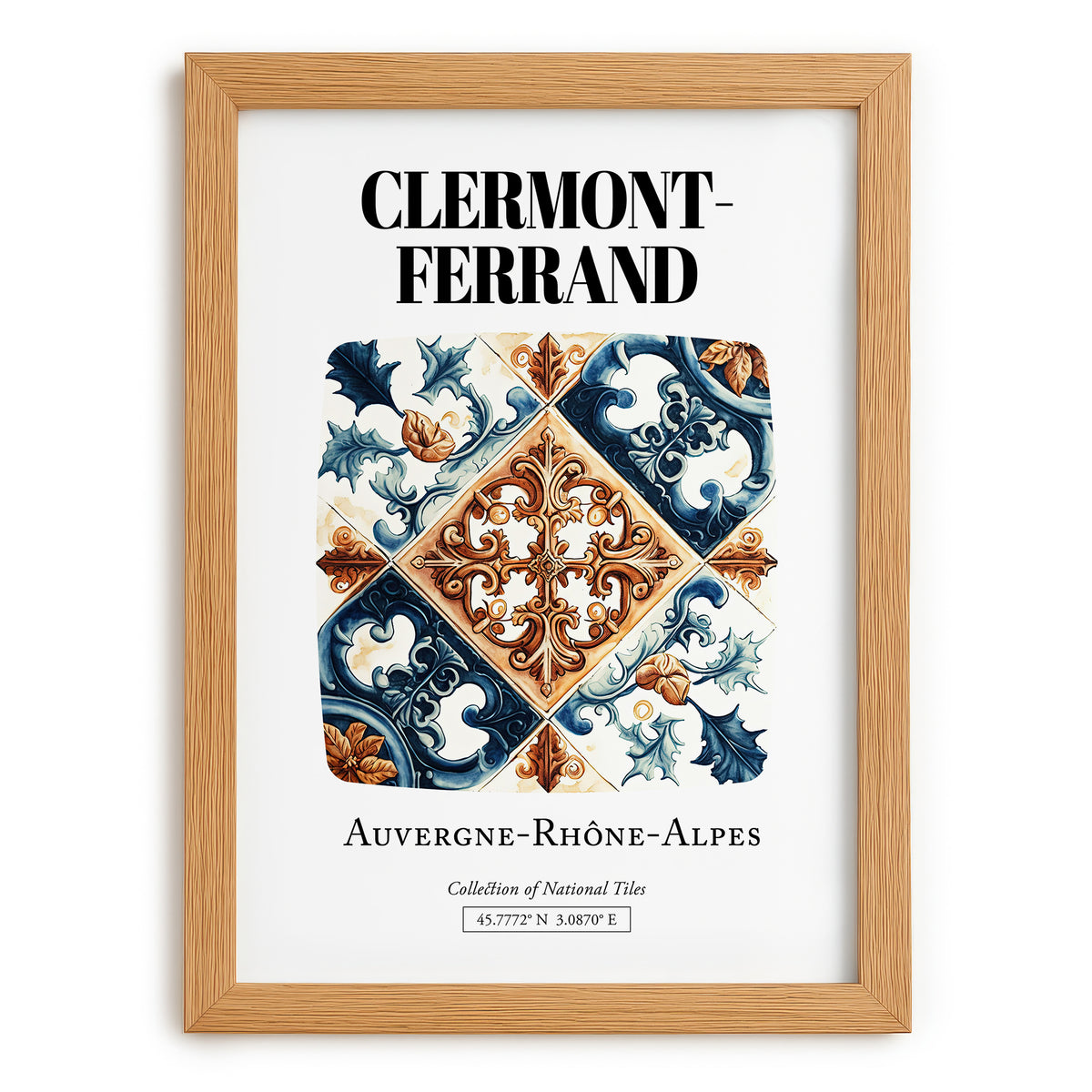 Clermont-ferrand, France – Travel Poster, set in oak frame