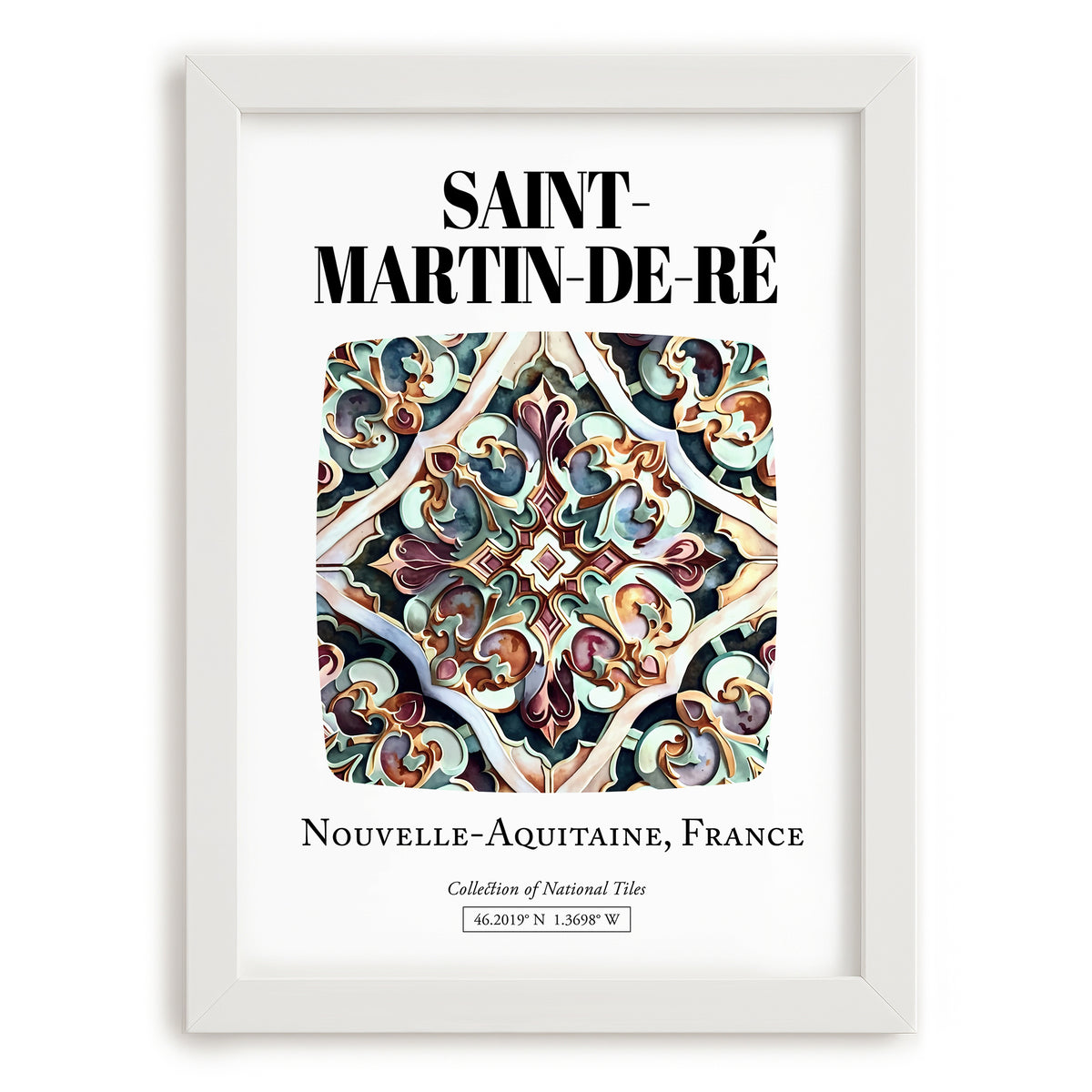Saint-martin-de-ré, France – World Travel Art, placed in minimal white frame