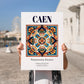 Caen, France – Travel Print, no-text version framed in wood