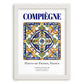Compiègne, France – Vintage Travel Poster, placed in minimal white frame