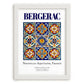 Bergerac, France – Travel Poster, placed in minimal white frame