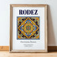 Rodez, France – Travel Print, in wooden frame leaning on the floor