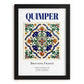 Quimper, France – Retro Travel Poster, in sleek black frame