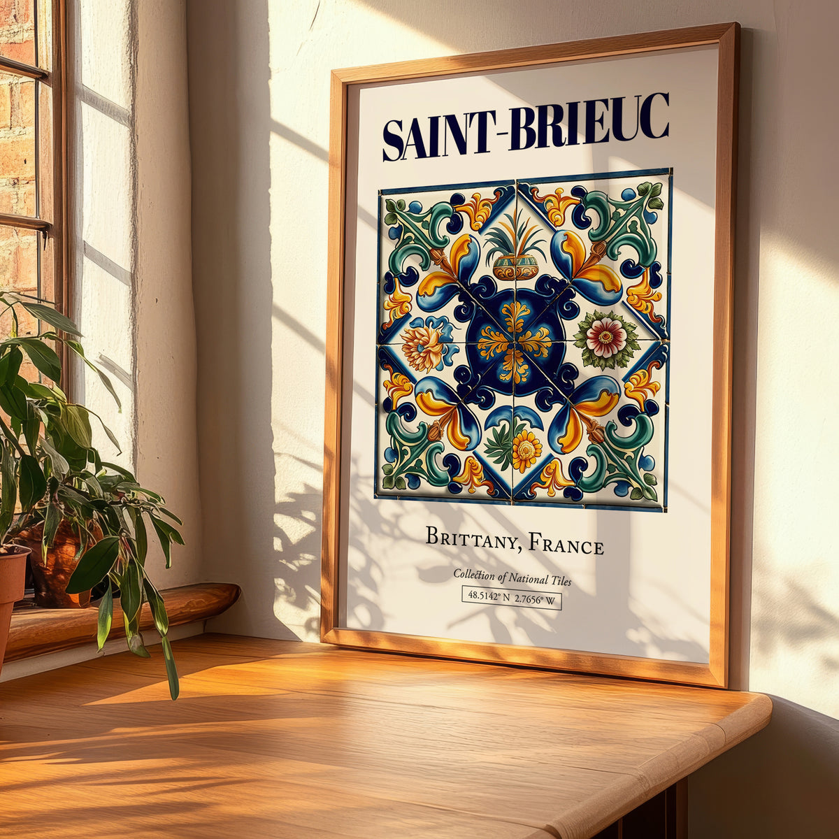 Saint-Brieuc, France – Cultural Heritage Wall Art, clean layout with no caption