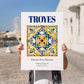 Troyes, France – Travel Print, no-text version framed in wood