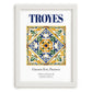 Troyes, France – Travel Print, placed in minimal white frame