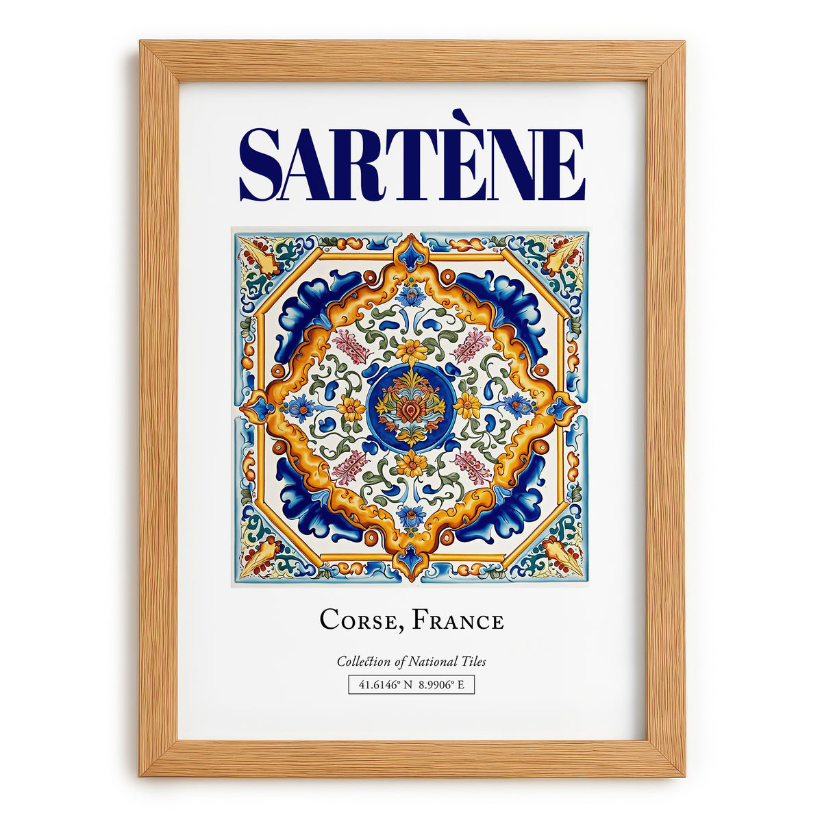 Sartène, France – Travel Print, set in oak frame