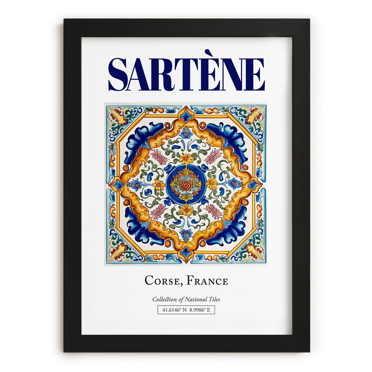 Sartène, France – Travel Print, in sleek black frame