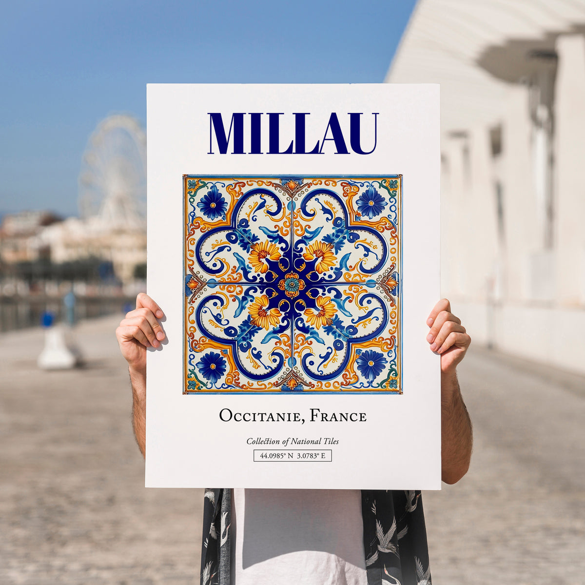 Millau, France – Travel Wall Decor, no-text version framed in wood