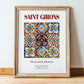 Saint-Girons, France – World Travel Art, in wooden frame leaning on the floor