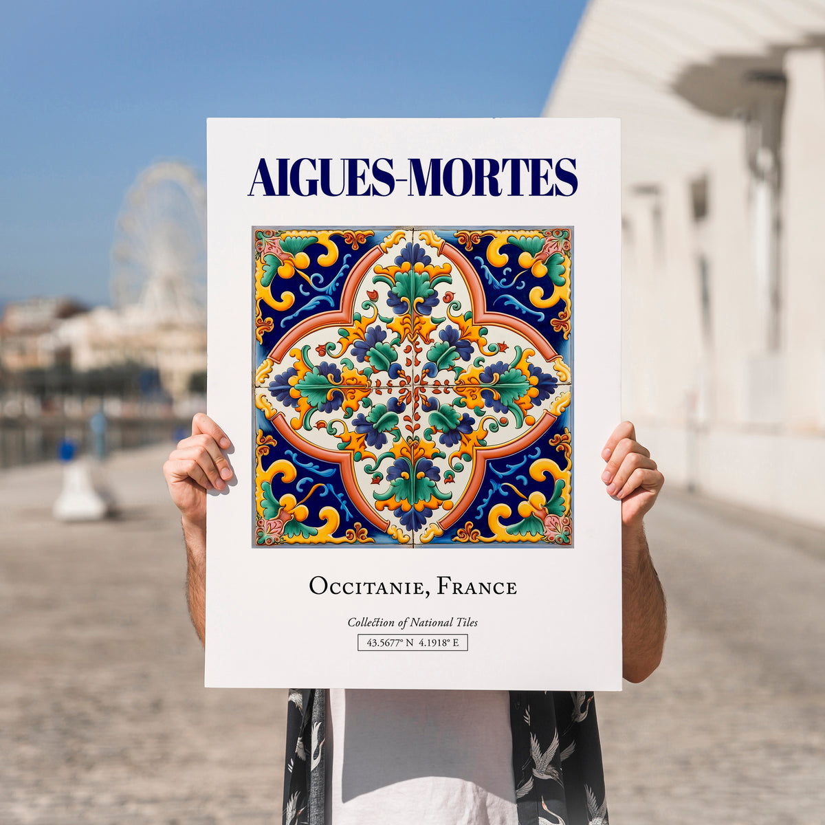Aigues-Mortes, France – World Heritage Travel Poster, no-text version framed in wood