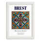 Brest, France – Travel Print, placed in minimal white frame