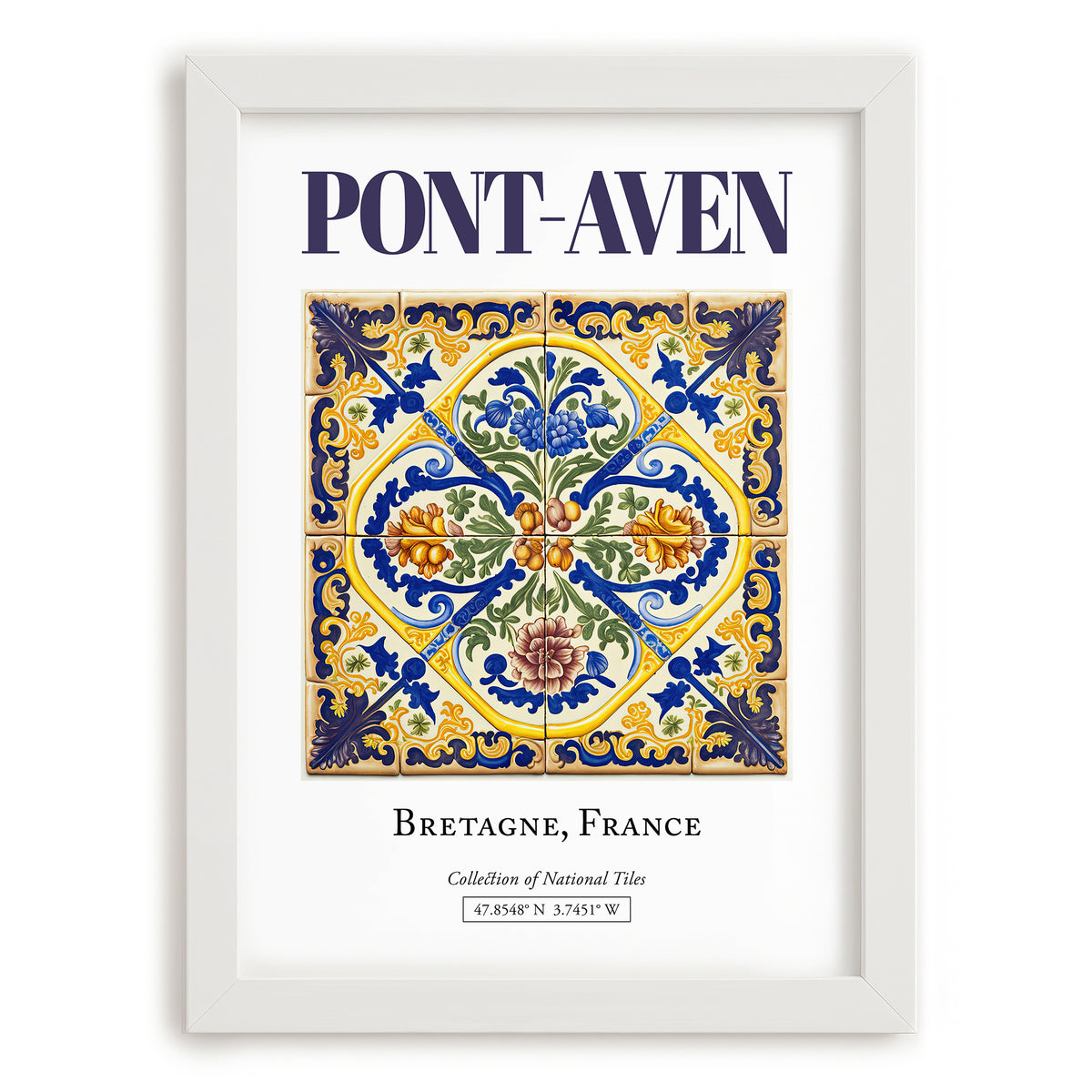 Pont-Aven, France – Travel Wall Art, placed in minimal white frame