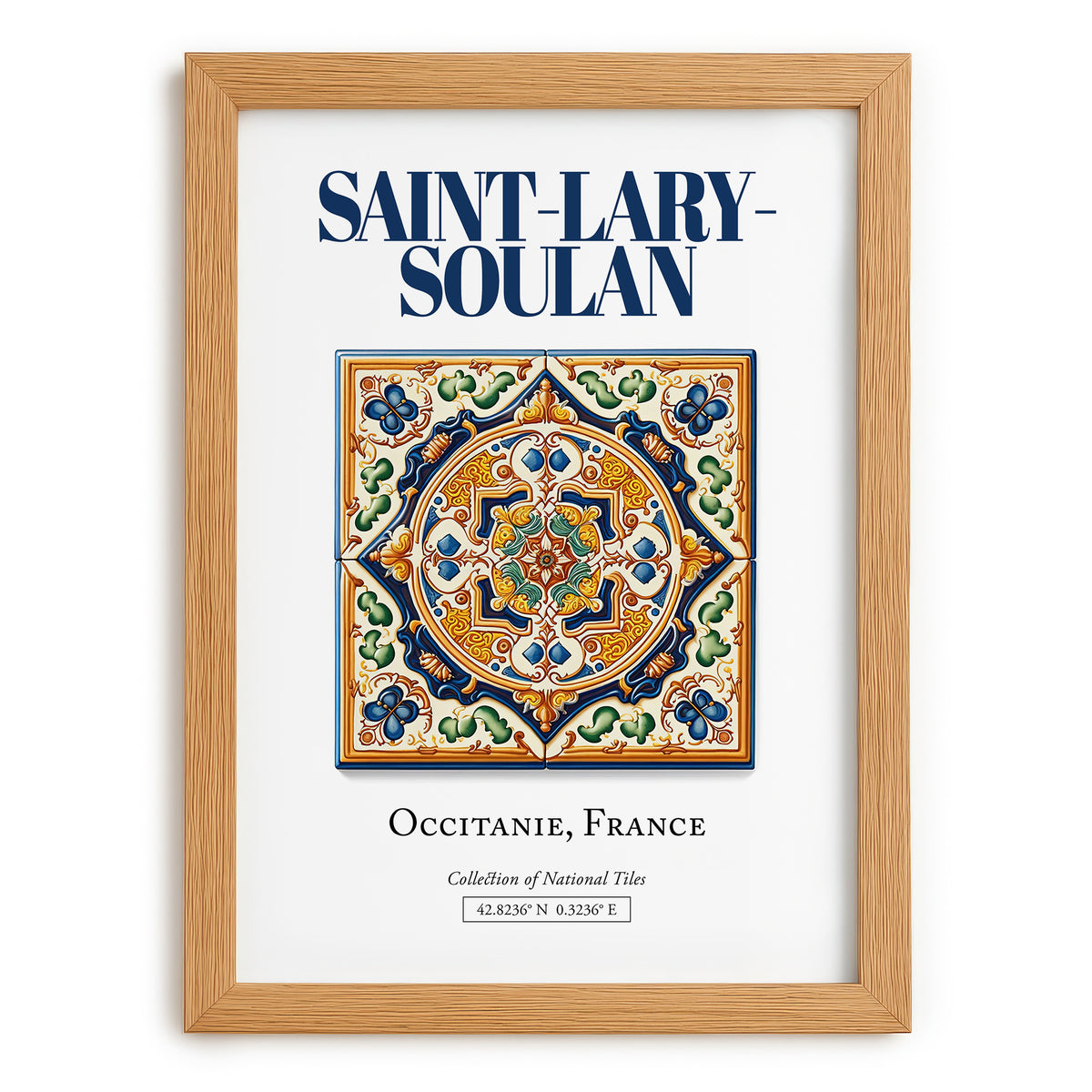 Saint-Lary-Soulan, France – Travel Poster, set in oak frame