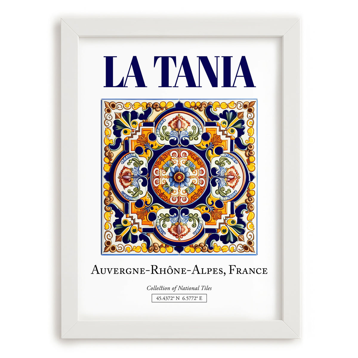 La Tania, France – Travel Print, placed in minimal white frame