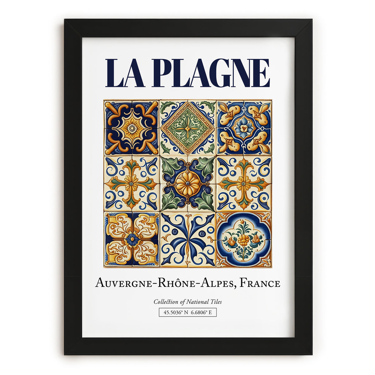 La Plagne, France – National Pride Wall Decor, in sleek black frame