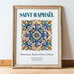 Saint-Raphaël, France – Travel Poster, in wooden frame leaning on the floor