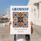 Grand Est, France – Retro Travel Poster, no-text version framed in wood