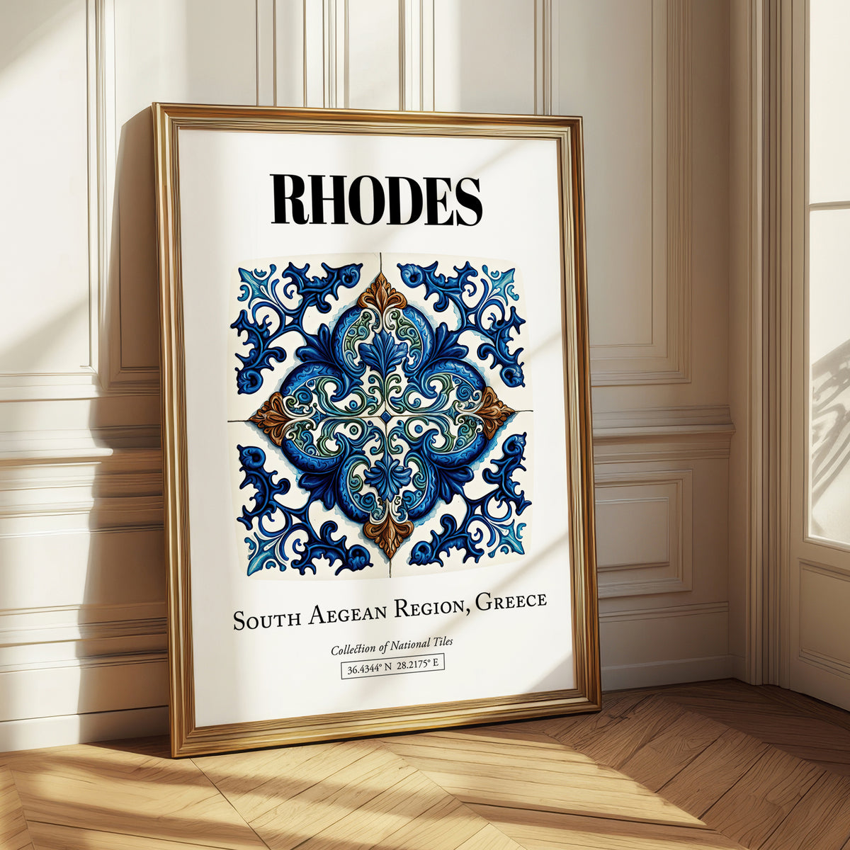 Rhodes, Greece – World Heritage Travel Poster, styled in a charming Paris street view