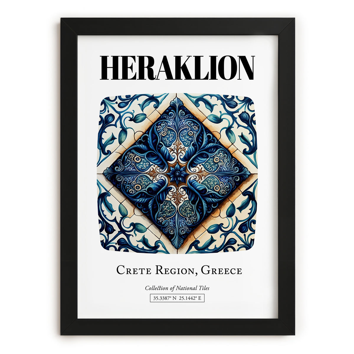 Heraklion, Greece – Travel Wall Art, in sleek black frame