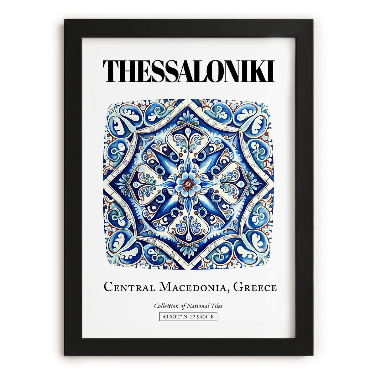 Thessaloniki, Greece – Cultural Heritage Wall Art, in sleek black frame