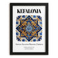 Kefalonia, Greece – Minimalist Travel Print, in sleek black frame