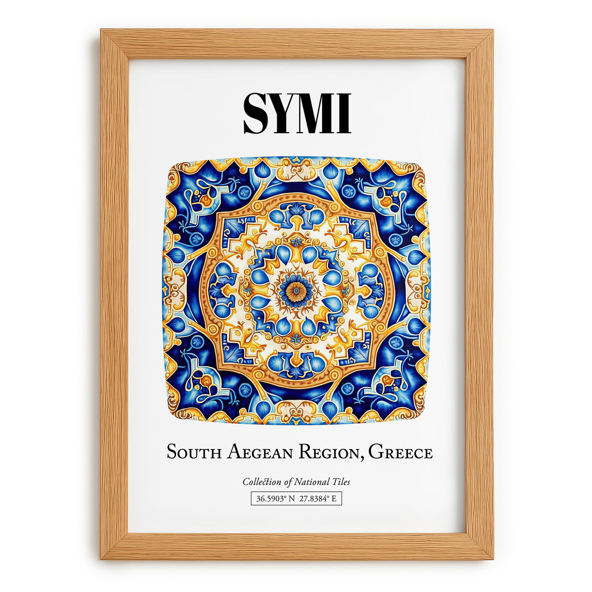 Symi, Greece – Global Wall Art, set in oak frame