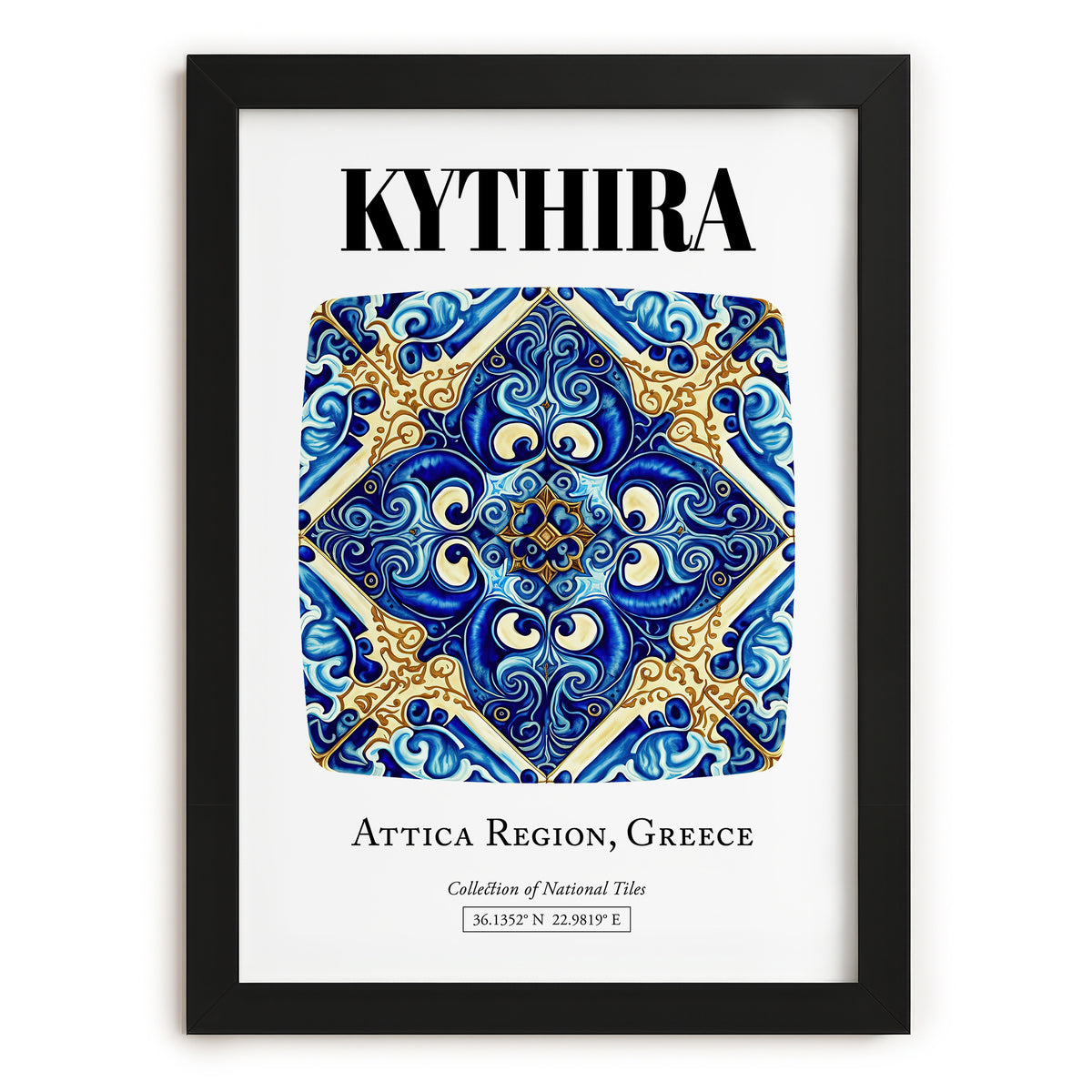 Kythira, Greece – Travel Wall Art, in sleek black frame