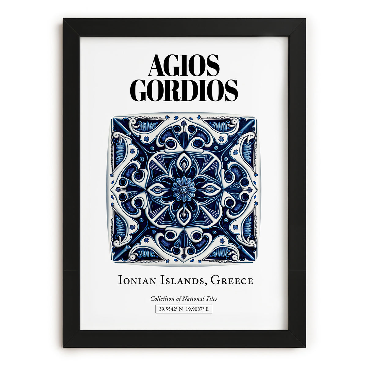 Agios Gordios, Greece – Away From Home Poster, in sleek black frame
