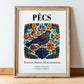 Pécs, Hungary – Global Cities Wall Print, in wooden frame leaning on the floor