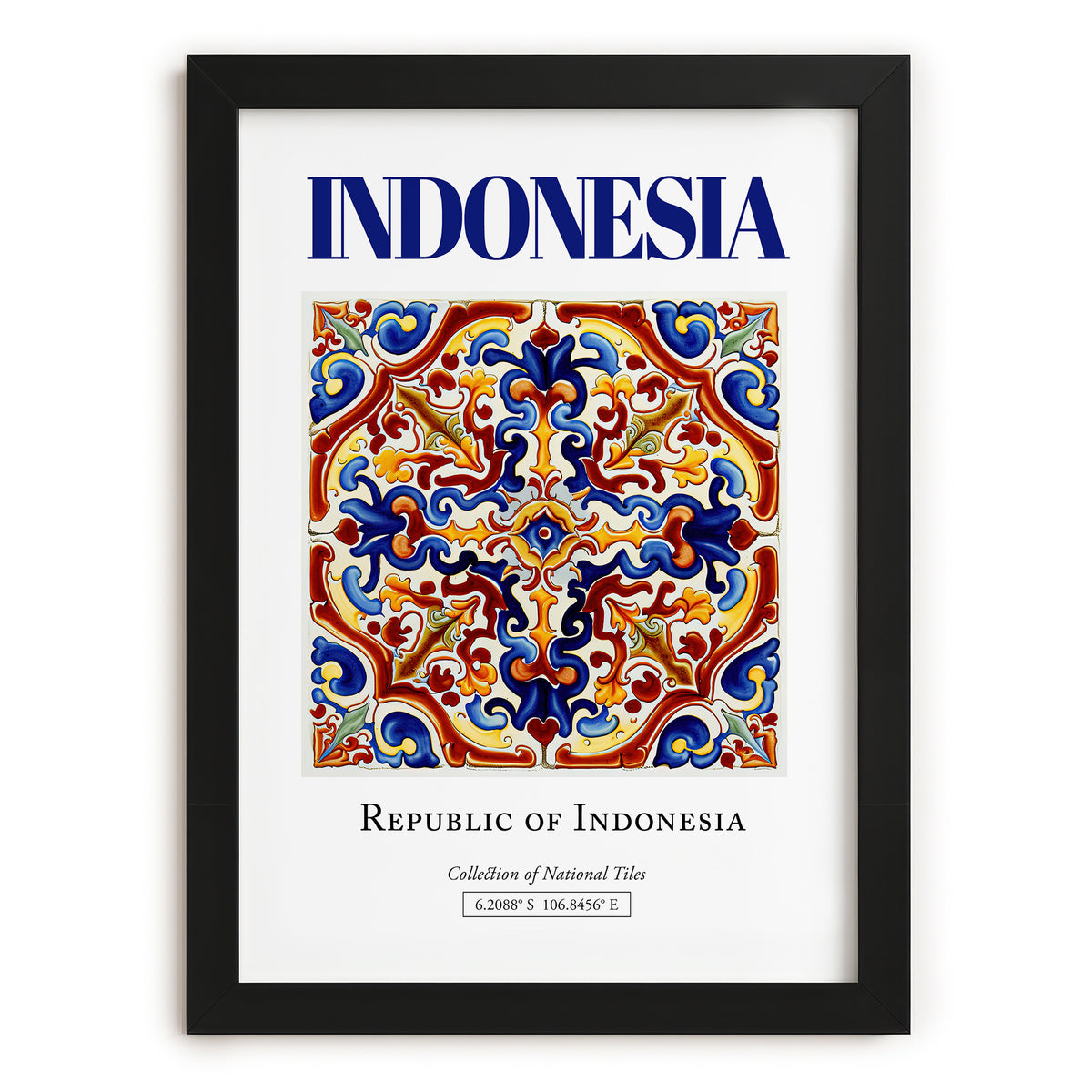 Indonesia, Indonesia – Travel Memories Wall Print, in sleek black frame